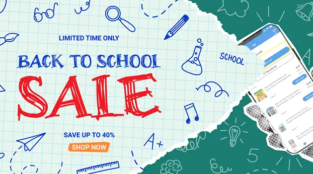 back to school sale from cell phone