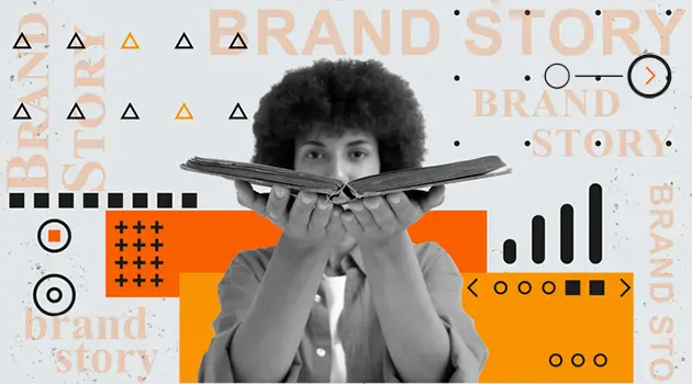 brand story woman holding book