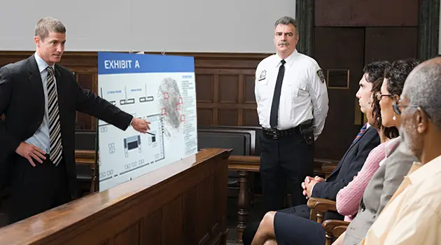 courtroom exhibit of fingerprints