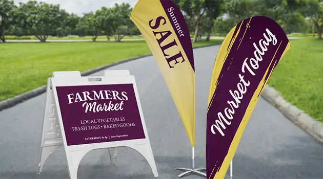 farmers market banner flags