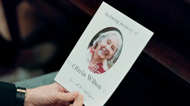 funderal invitation of elderly woman