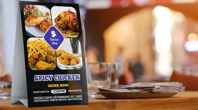 restaurant table tent