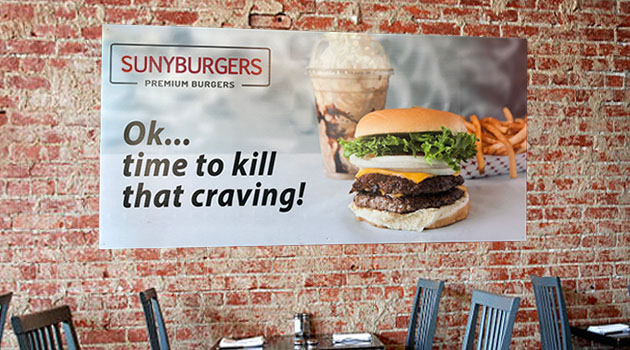 burger restaurant wall graphic