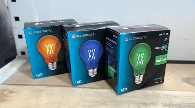 LED lightbulb product boxes
