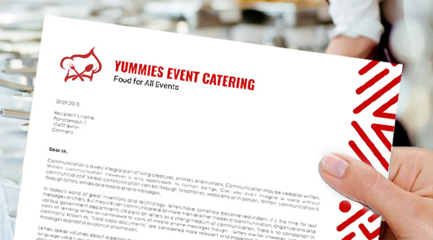 letterhead print template for catering business