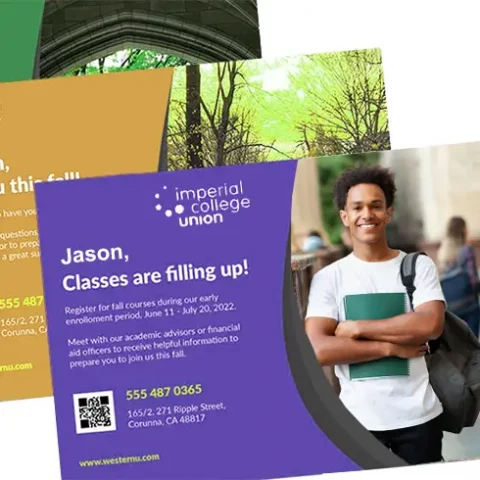 college admissions direct mailer