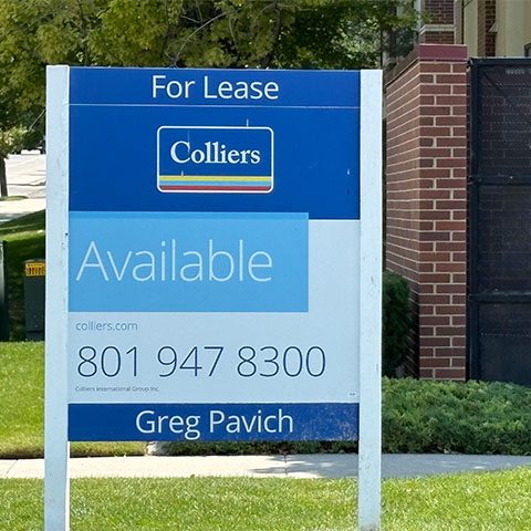 colliers real estate for lease sign