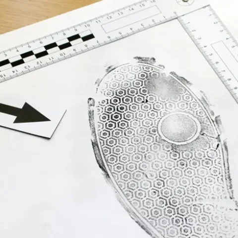 courtroom exhibit footprint