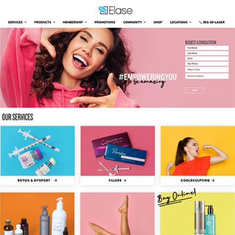 medical spa custom website design example