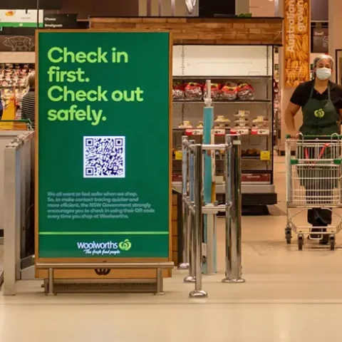 in store banner advertisement qr code