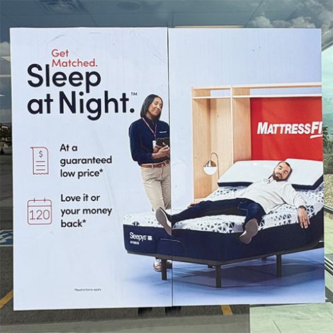mattress vinyl window banner