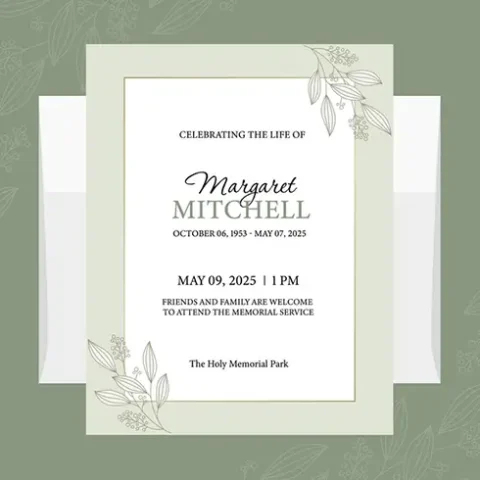 memorial service invitation