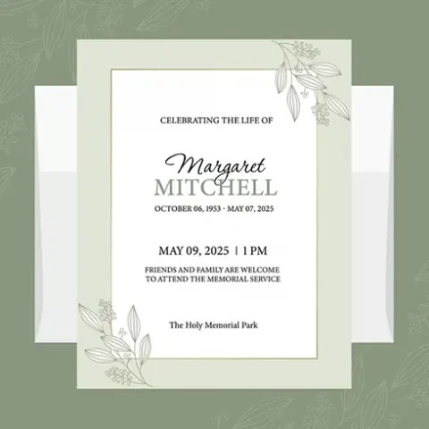 memorial service invitation