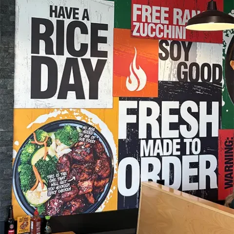restaurant wall graphic