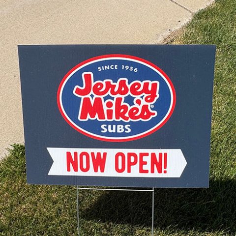 rigid yard sign for restaurant