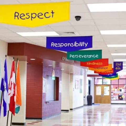 school hallway banners